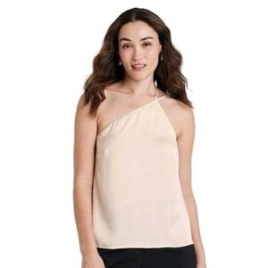 NEW A New Day Women  Small One Shoulder Tank Top cream  NWT Silky Camisole  Y2k